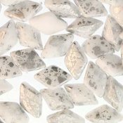 30 st Gemduo, 5 x 8 mm, Silver Splash Chalk