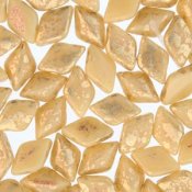 30 st Gemduo, 5 x 8 mm, Gold Splash Ivory Opaque