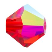 50 st Preciosa MC Bicone, 4 mm, Siam AB