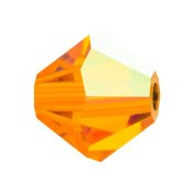 50 st Preciosa MC Bicone, 4 mm, Sun AB