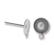 4 par ronstickare med platta och gla, 8 x 12 mm, Rostfritt st