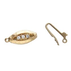 1 st insticksls 15 x 7 mm, Oval, Guldplterad