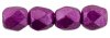 50 st Firepolished 2,5 mm, Sueded Gold Fuchsia Red