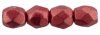50 st Firepolished 2,5 mm, Sueded Gold Samba Red