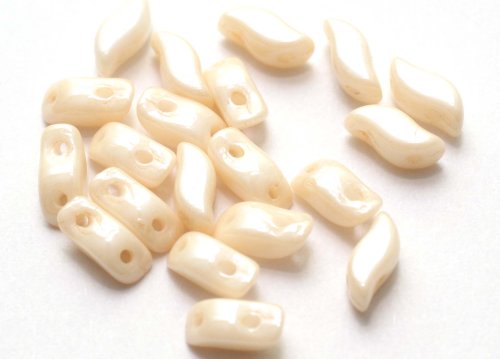 20 st stormduo, 3x7 mm, Chalk White Champagne Luster