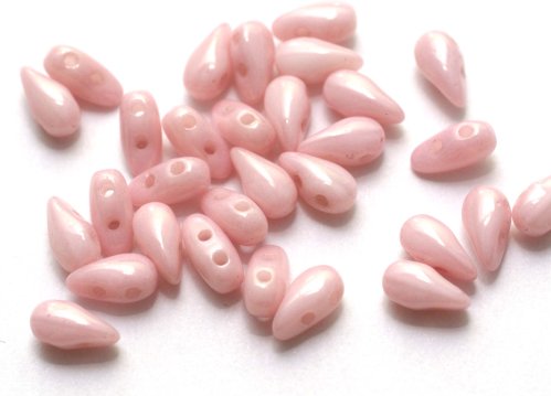 30 st DropDuo, 3x6 mm, Chalk White Lila Luster