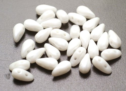 30 st DropDuo, 3x6 mm, Chalk White Shimmer