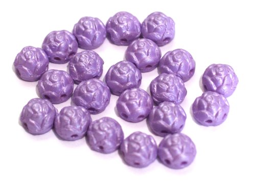 20 st 2-hls Rosetta cabochoner, 6 mm, Alabaster Pastel Lilac
