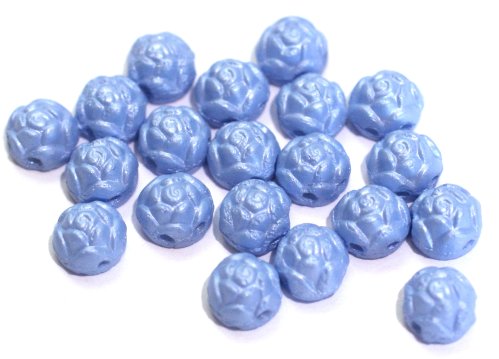 20 st 2-hls Rosetta cabochoner, 6 mm, Alabaster Pastel Blue