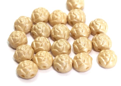 20 st 2-hls Rosetta cabochoner, 6 mm, Alabaster Pastel Beige