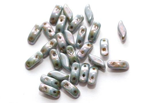 20 st stormduo, 3x7 mm, Chalk White Blue Luster