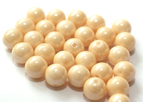 1 st Rund 8 mm, Chalk White Champagne Luster