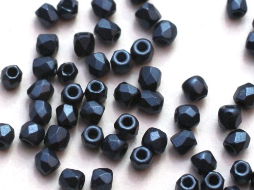 50 st Firepolished 2 mm, Pastel Montana Blue