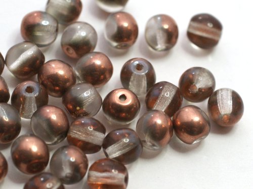 30 st Runda 6 mm, Crystal/Bronze