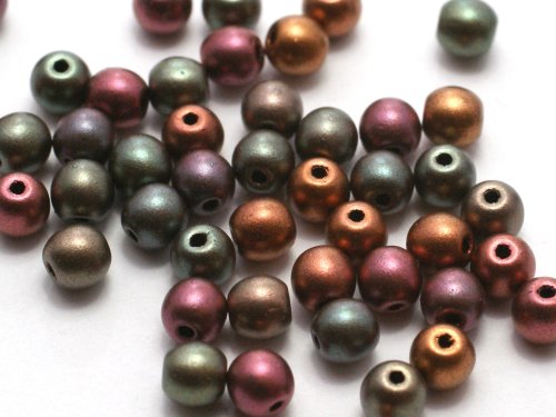 50 st runda, 4 mm, Purple Iris Gold