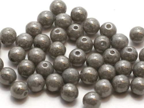 50 st runda, 4 mm, Chalk White Gray Luster
