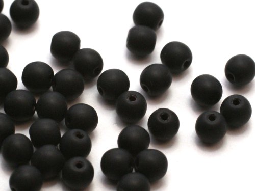 50 st runda, 4 mm, Jet Matt