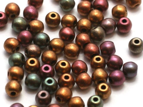 100 st runda, 3 mm, Purple Iris Gold
