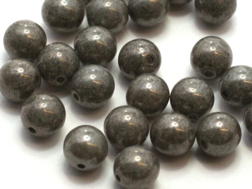 30 st runda, 6 mm, Chalk White Grey Luster