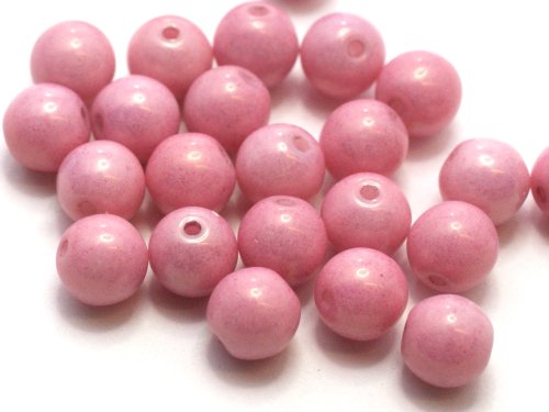 30 st runda, 6 mm, Chalk White Lila Luster