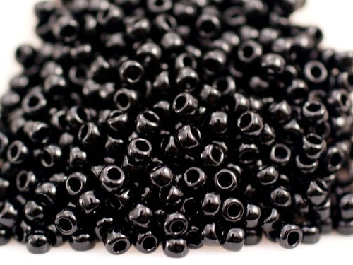 10 g 8/0 TOHO Seedbeads, Opaque Jet