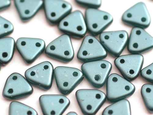 30 st Czechmates Triangles 6 mm, Pearl Coat - Teal