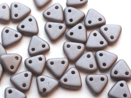 30 st Czechmates Triangles 6 mm, Satin - Grey