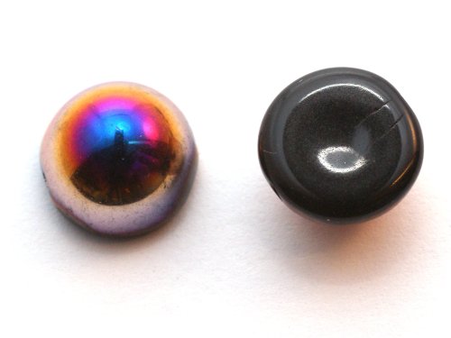 1 st Dome Bead 12 x 7 mm, Jet Sliperit