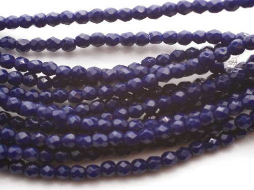 50 st Firepolished 2,5 mm, Navy Blue