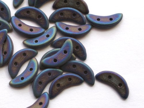 50 st Czechmates Cresent, 3x10 mm, Matte Iris Blue