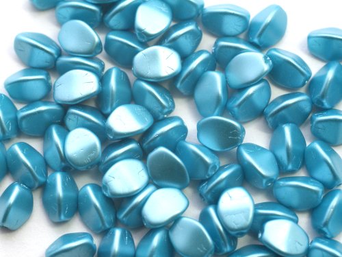50 st Pinch beads, 5 mm, Alabaster Pastel Aqua