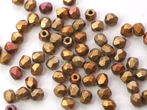 50 st Firepolished, 3 mm, Metallic Mix