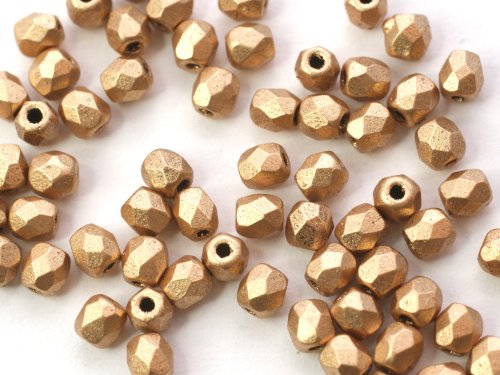 50 st Firepolished, 3 mm, Aztec Gold