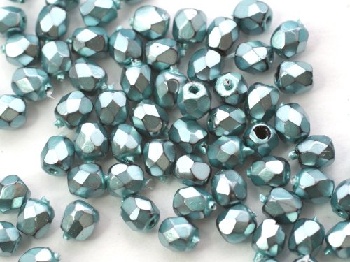 50 st Firepolished, 3 mm, Jet Heavy Metal Comet