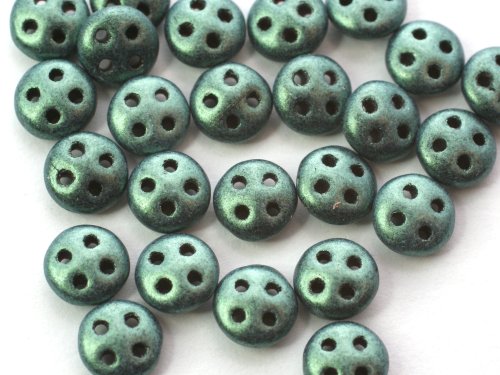 30 st Czechmates QuadraLentils, 6x2 mm, Metallic Suede - Light G