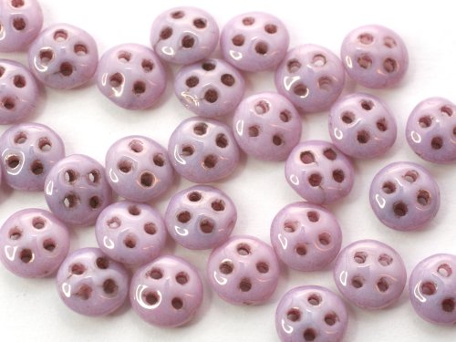 30 st Czechmates QuadraLentils, 6x2 mm, Luster Opaque Lilac