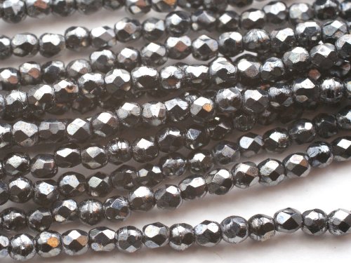 50 st Firepolished 2,5 mm, Hematite