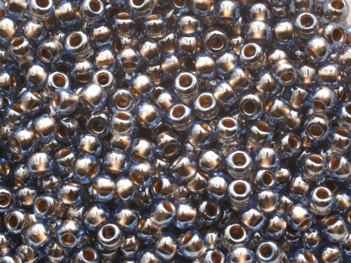 10 g 11/0 TOHO Seedbeads, Gold-Lined Montana Blue