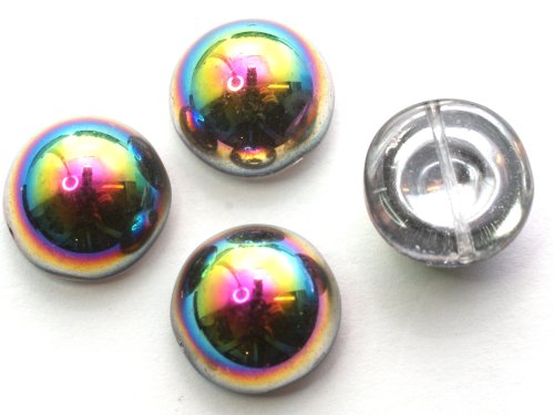 1 st Dome Bead 14 x 8 mm, Crystal Vitrail