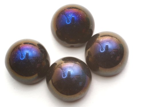 1 st Dome Bead 14 x 8 mm, Jet Azuro