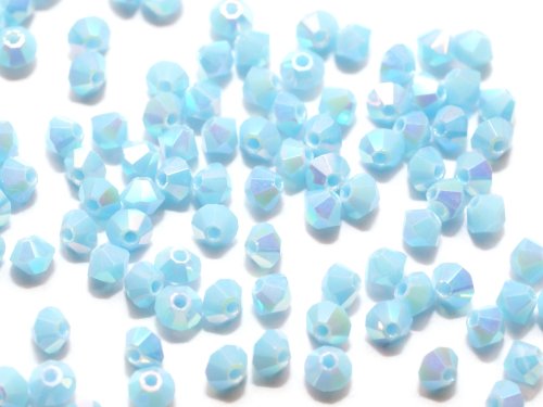 50 st Delara Crystal MC Bicone, 3 mm, Turquoise 2xAB