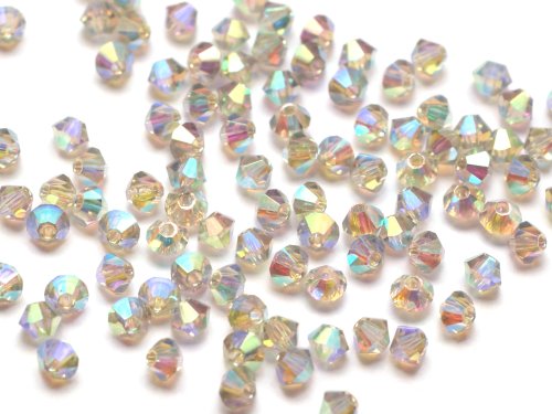 50 st Delara Crystal MC Bicone, 3 mm, Black Diamond 2xAB