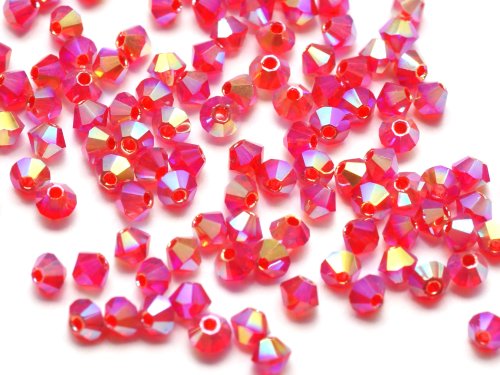 50 st Delara Crystal MC Bicone, 3 mm, Light Siam 2xAB