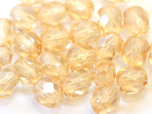 25 st Firepolished, 6 mm, Crystal Champagne Luster
