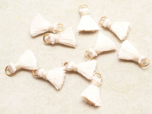 1 st Mini Cotton Tassel, 1 cm, Champagne