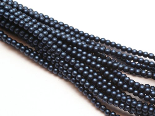 150 st 2 mm runda glasprlor i prlemor, Matte Egyptian Satin