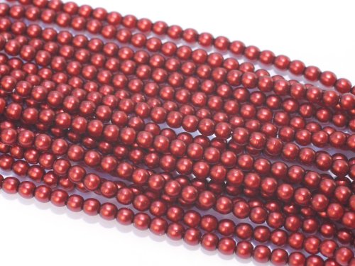 150 st 3 mm runda glasprlor i prlemor, Matte Brick Sat