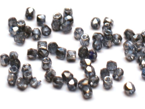 50 st Firepolished 2 mm, Crystal Sky Metallic Ice