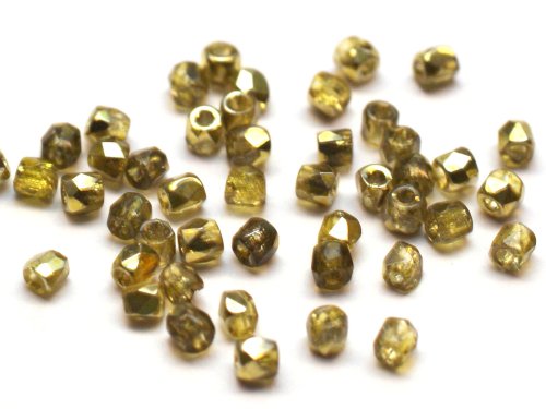 50 st Firepolished 2 mm, Crystal Citron Metallic Ice