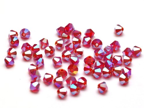 50 st Preciosa MC Bicone, 4 mm, Light Siam 2xAB